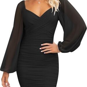 Unk Black Long Sleeve Dress